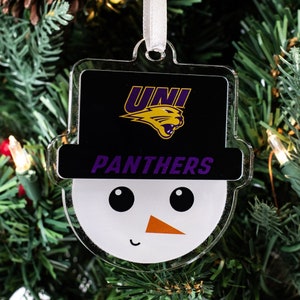 Northern Iowa Panthers | UNI Snowman | UNI Panthers Ornament | Christmas Decoration | Christmas Ornament