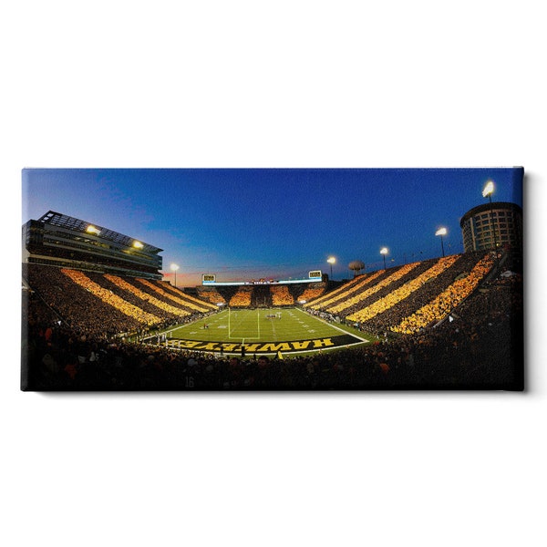 Iowa Hawkeyes | Hawkeyes Stripe Out Panoramic | Kinnick Stadium | Iowa Stripe Out | Canvas Wall Art | Metal Wall Art