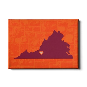 Virginia Tech Hokies | VT Love | VT Logo | State of Virginia | Blacksburg Virginia | Wall Art