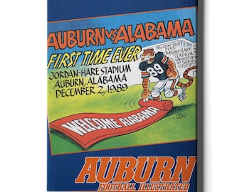 Auburn vs Alabama 1989 Vintage Football Program Art | Jordan-Hare Stadium Canvas