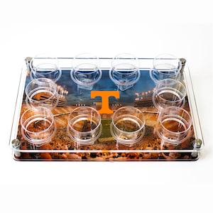Tennessee Volunteers | Shot Glass Tray | Vols Beat the Gators | Checkerboard | Power T | Tailgate