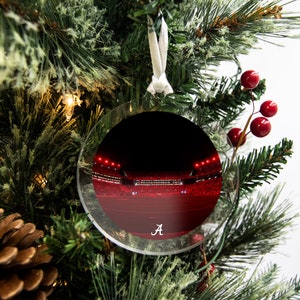 University of Alabama | Alabama Crimson Lights | BAMA | Bryant Denny Stadium | LED Lights | Bag Tag | Luggage Tag | Christmas Ornament
