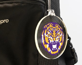 Louisiana State Fightin Tigers NCAA Soft Luggage Bag Tag Set of 2 