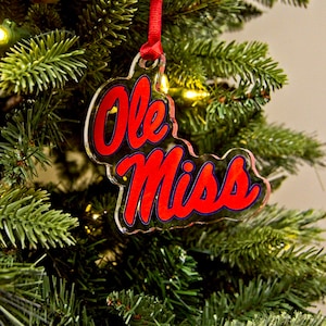 Ole Miss Rebels | Ole Miss Logo | Ole Miss Christmas Ornament | Luggage Tag | Christmas Ornament