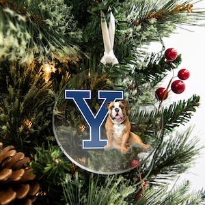Yale University | Handsome Dan | Yale Bulldogs | Christmas Decoration | Luggage Tag | Christmas Ornament