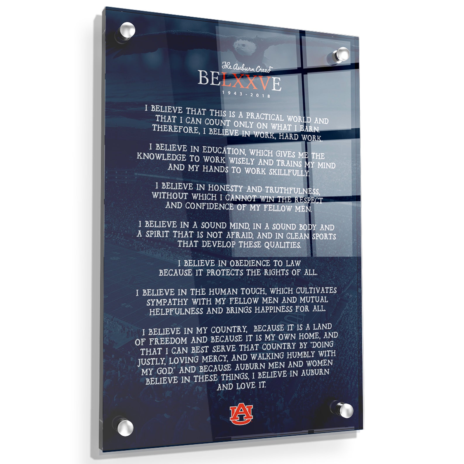 Auburn University the Auburn Creed I Believe Auburn Tigers A Spirit ...