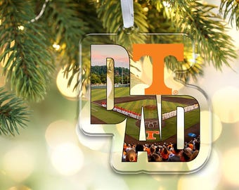 Tennessee Volunteers Baseball Dad Ornament | Lindsey Nelson Stadium | University of Tennessee | Power T | Luggage Tag