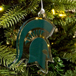 Michigan State University | Spartans | Michigan State Spartans Football | Spartans Logo | Bag Tag | Luggage Tag | Christmas Ornament