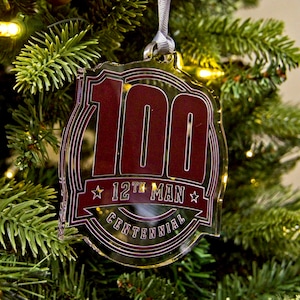 Texas A&M Christmas Ornament | 12th Man Logo | Kyle Field | Aggies | 100th Anniversary  of the 12th Man | Luggage Tag | Christmas Ornament