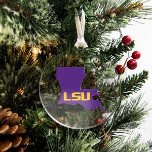 LSU | Louisiana State University | LSU Tigers | LSU State | Christmas Decoration | Bag Tag | Luggage Tag | Christmas Ornament