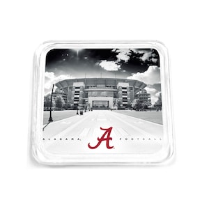 Alabama Crimson Tide | Bryant Denny B&W | Alabama Crimson Tide Football | Acrylic Drink Coaster | Bar Coaster | Drink Coaster