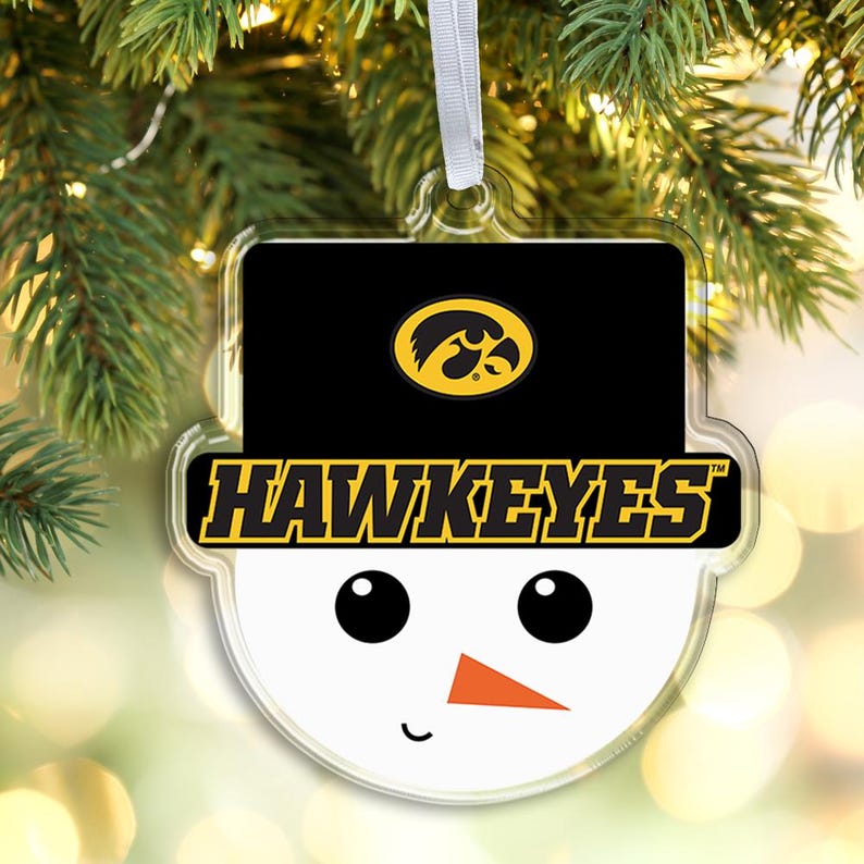 Iowa Hawkeyes Snowman Ornament