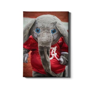 Alabama Crimson Tide | Big Al | University of Alabama | College Mascot | BAMA | Alabama Mascot | Elephant Mascot | Wall Art