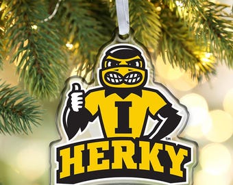 Iowa Hawkeyes Herky Mascot Ornament | University of Iowa Bag Tag
