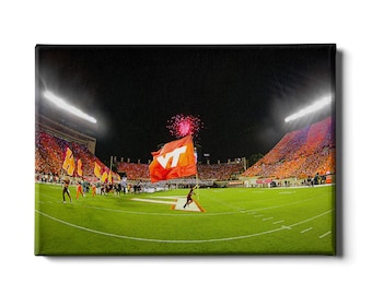 Virginia Tech Hokies | Enter Sand Man Striped | Virginia Tech | Lane Stadium | VT Football | VT Flag | Canvas Wall Art