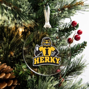 Iowa Hawkeyes | Herky Mascot | University of Iowa | Hawkeyes | Iowa Logo | Christmas Decoration | Bag Tag | Luggage Tag | Christmas Ornament