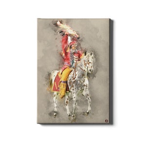 Osceola Watercolor | Florida State University |  Osceola Spear | FSU Traditions | Chief Osceola | College Mascot | Wall Art