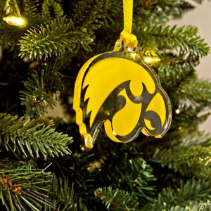 Iowa Hawkeyes | University of Iowa | Hawkeyes | Tigerhawk Logo | Christmas Decoration | Bag Tag | Luggage Tag | Christmas Ornament