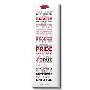 Arkansas Razorbacks | Alma Mater | University of Arkansas | College Alma Mater | Canvas Print | Wall Art