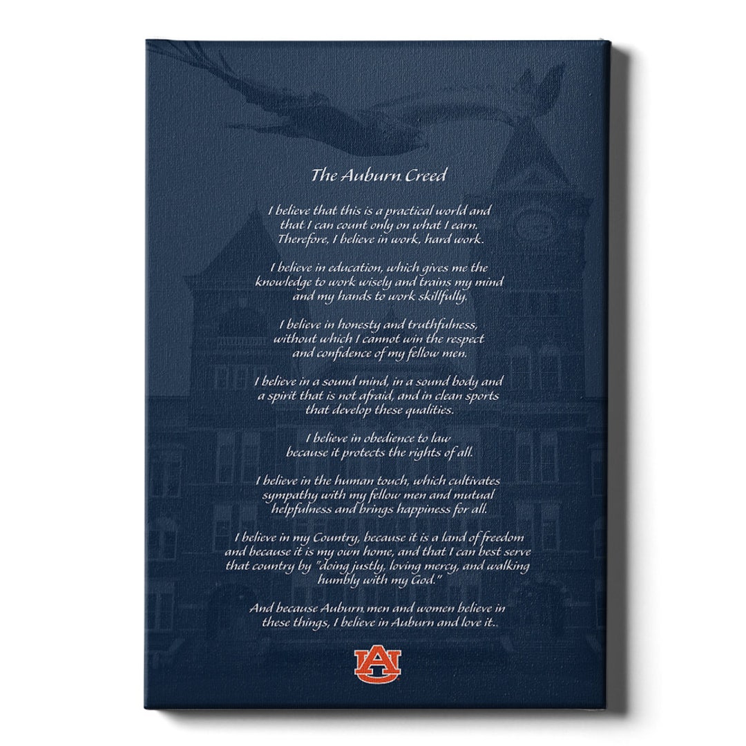 Auburn University Auburn Creed Over Samford the Creed Graduation Gift