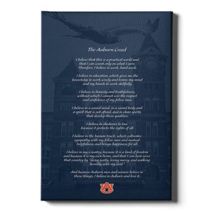 Auburn University | Auburn Creed Over Samford | The Creed | Graduation Gift | Auburn Traditions | Auburn Football | Wall Art