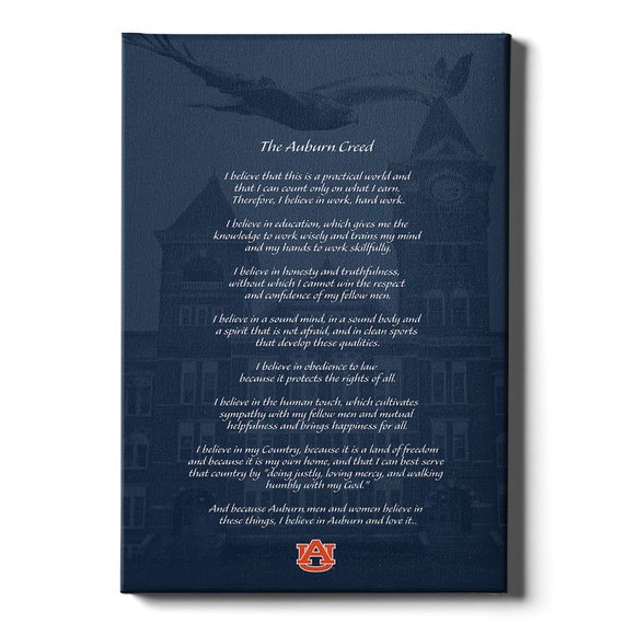 Auburn University Auburn Creed Over Samford the Creed | Etsy UK