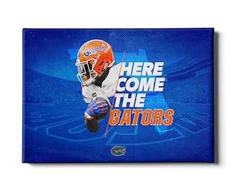 Florida Gators | Here Come the Gators | University of Florida | The Swamp | Gator Football | Wall Art | Gift for Gator Fan