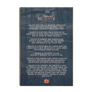 Auburn Creed | Auburn Tigers | I Believe | Auburn University | Auburn Traditions | Auburn Football | Wall Art