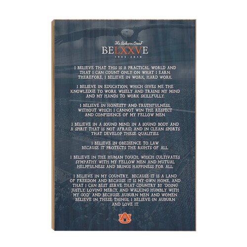 Auburn Creed Auburn Tigers I Believe Auburn University - Etsy