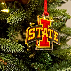 Iowa State University | ISU Logo | Iowa State Christmas Ornament | Christmas Decoration | Luggage Tag | Christmas Ornament