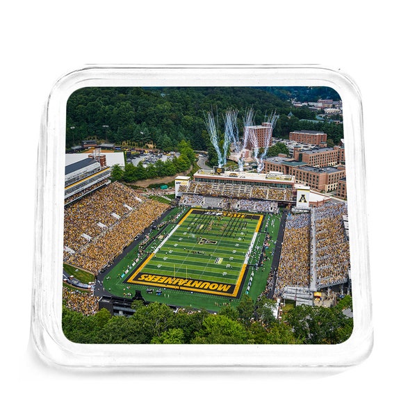 Appalachian State Mountaineers | Kidd Brewer Stadium | The Rock | Acrylic Drink Coaster | Bar Coaster | Drink Coaster