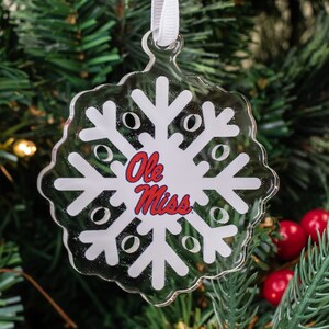Ole Miss Rebels | Ole Miss Snowflake | Ole Miss Christmas Ornament | Christmas Ornament