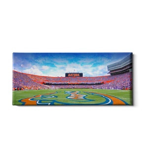 Florida Gators | Gator Panoramic | The Swamp | Ben Hill Griffin Stadium | University of Florida | Gator Football | End Zone | Wall Art