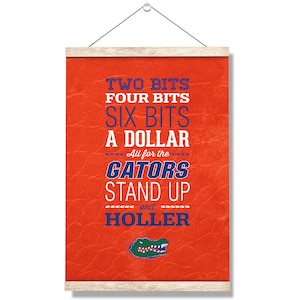 Florida Gators | Mr. Two Bits | Hanging Canvas | Gator Traditions | UF | Florida Gators Football | Dorm Room | Canvas Scroll | Wall Art