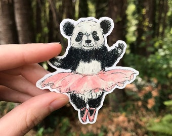 Dancing Panda Sticker - Vinyl Waterproof Whimsical Ballerina Panda Sticker