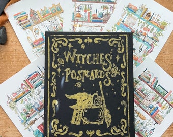 Witches Shelves Postcards Box Set