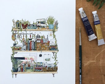 The Artist's Shelves Giclée Print - 8x10"