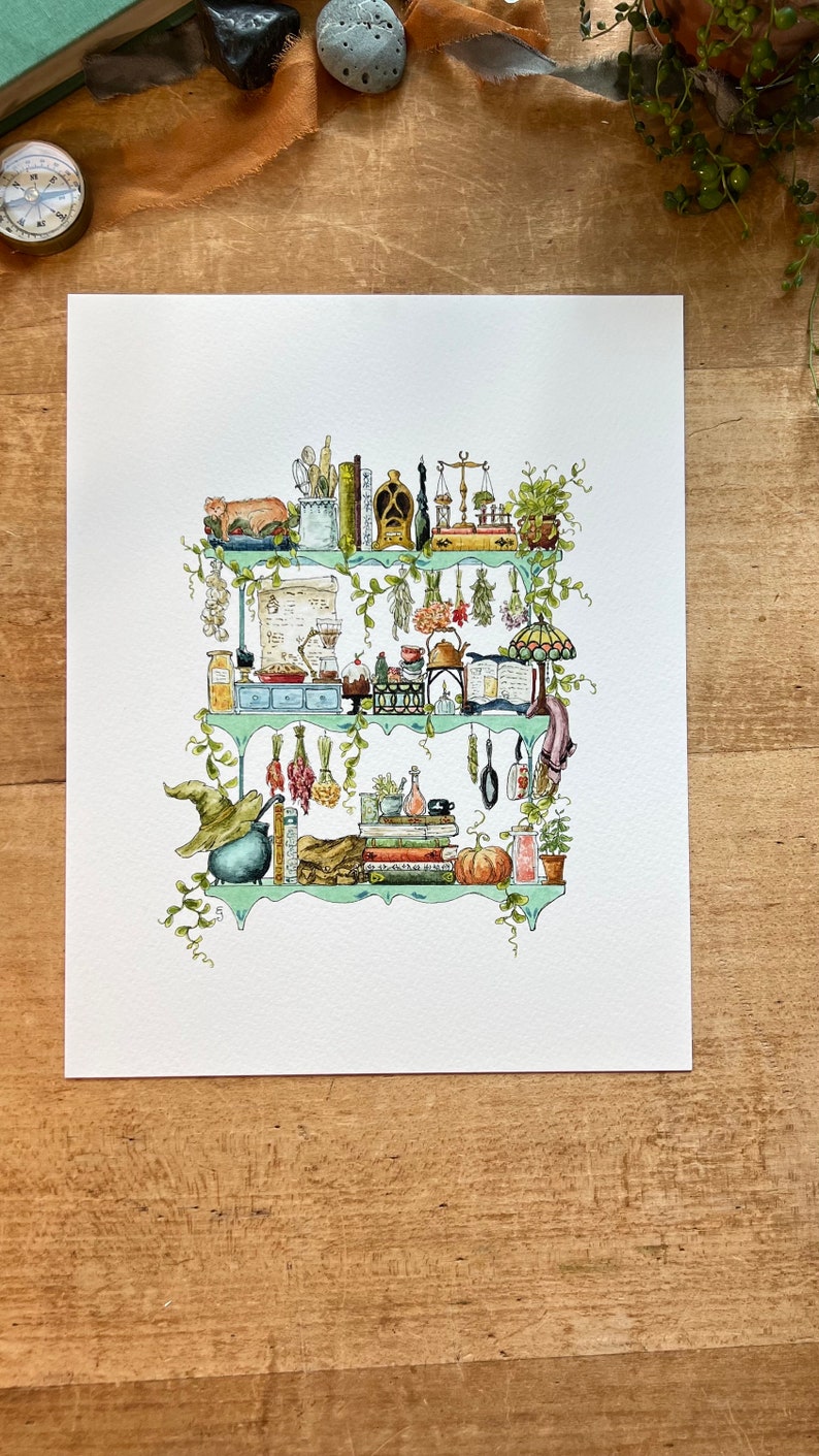 The Kitchen Witch's Shelves Giclée Print - Etsy