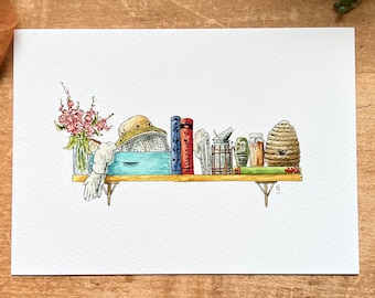 The Mini Beekeeper's Shelf Giclée Print