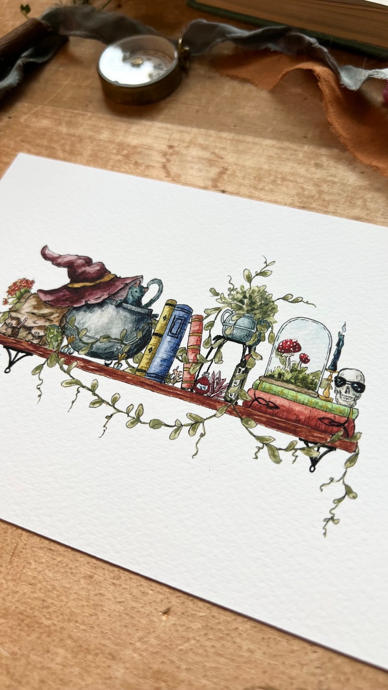 The Mini Witch's Shelf Giclée Print - Etsy