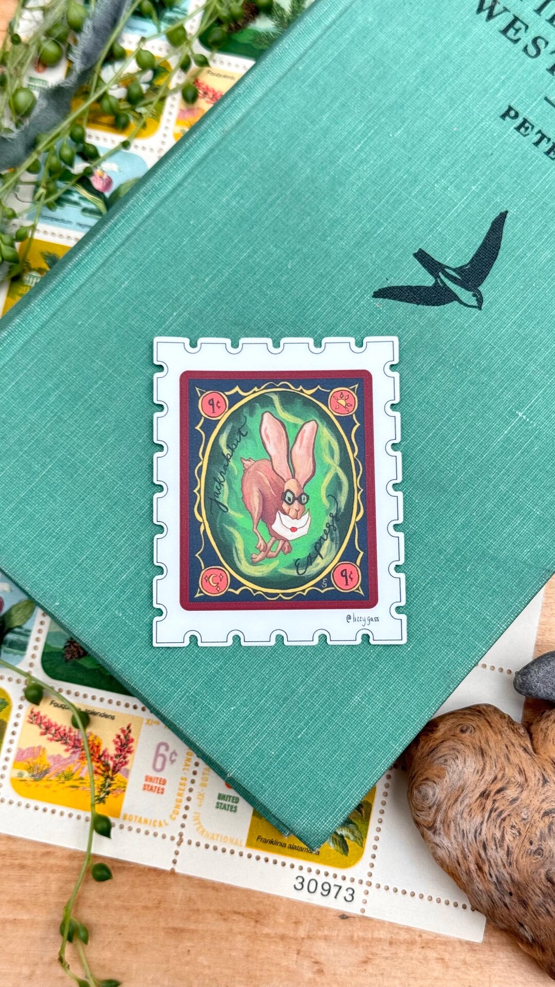 Jackrabbit Express Stamp Sticker - Etsy