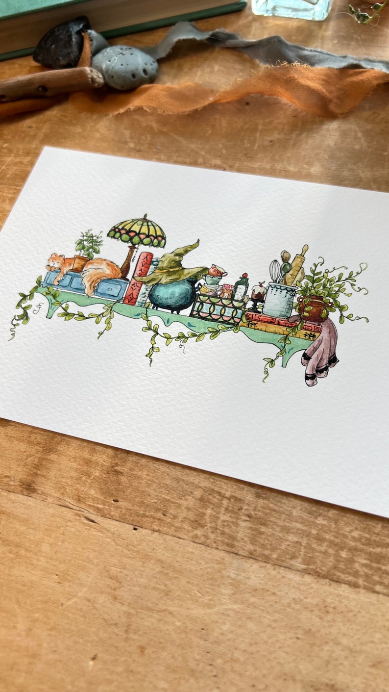 The Mini Kitchen Witch's Shelf Giclée Print - Etsy