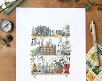 The Botanist's Shelves Giclée Print - 8x10"