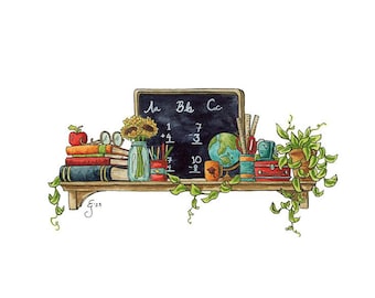 The Mini Teacher's Shelf Giclée Print