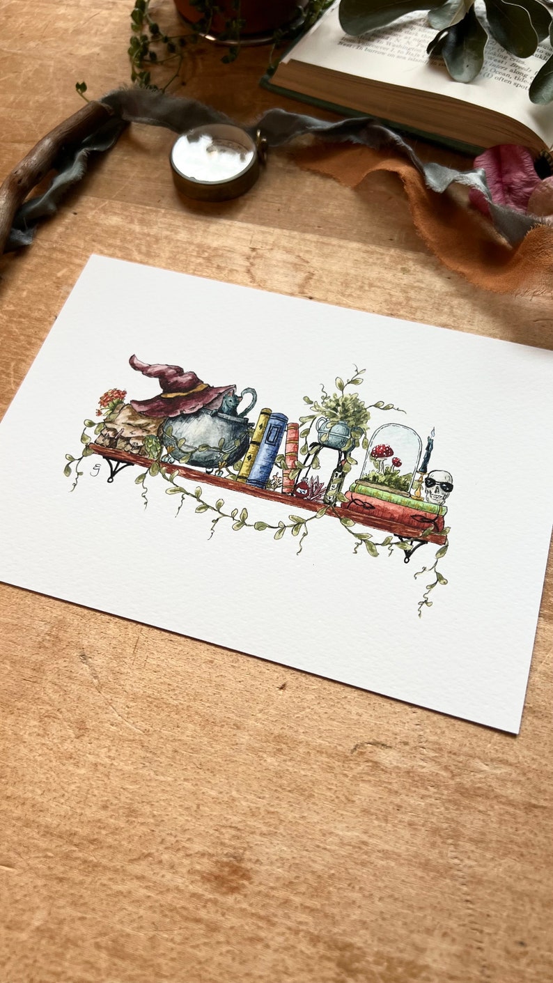 The Mini Witch's Shelf Giclée Print - Etsy