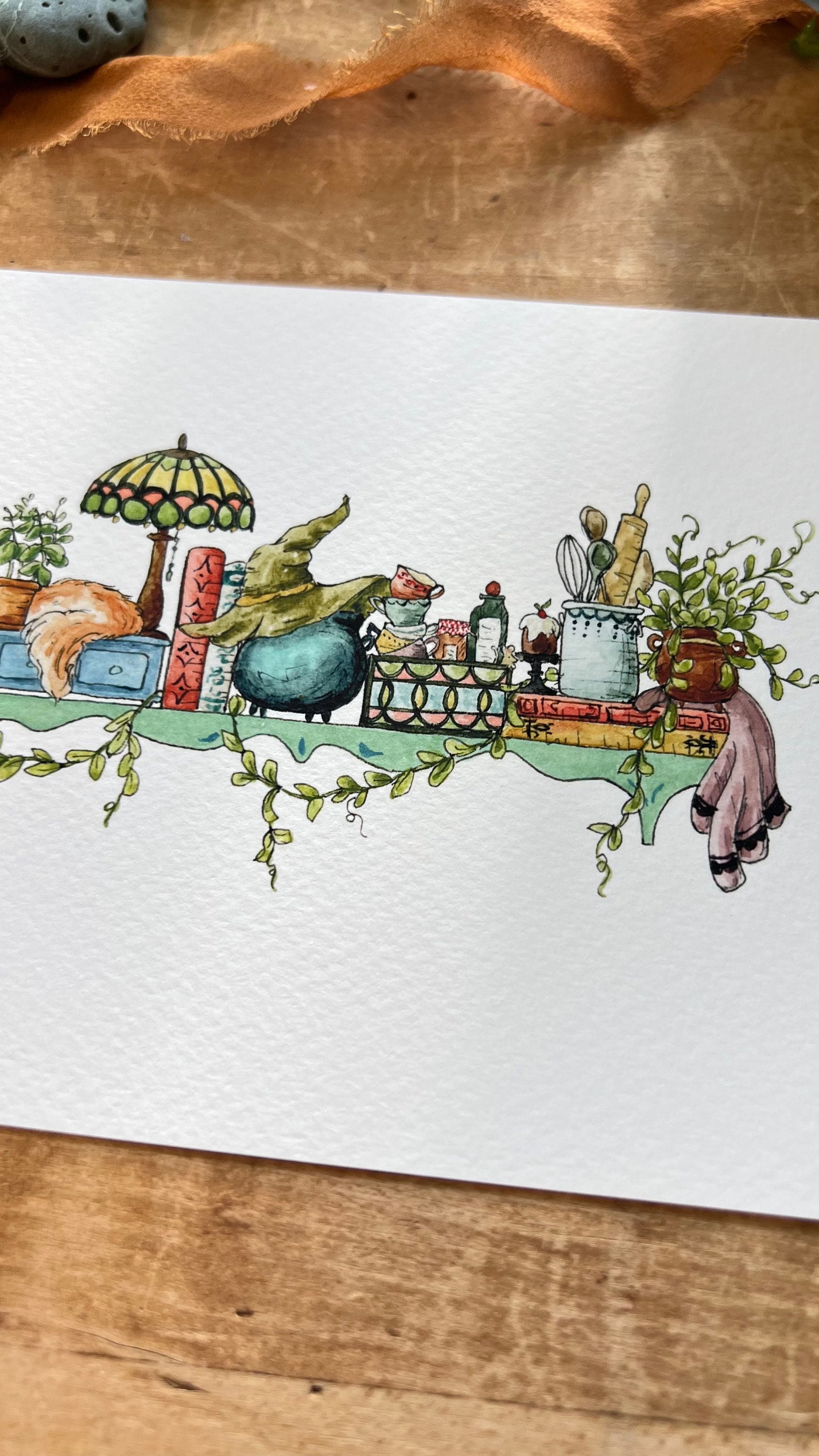 The Mini Kitchen Witch's Shelf Giclée Print - Etsy