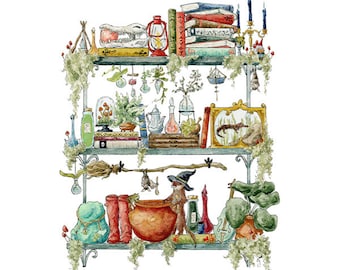 The Swamp Witch's Shelves Giclée Print