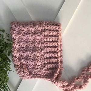 Baby Bonnet - Rosy Cheeks Violet Bonnet - Newborn Bonnet
