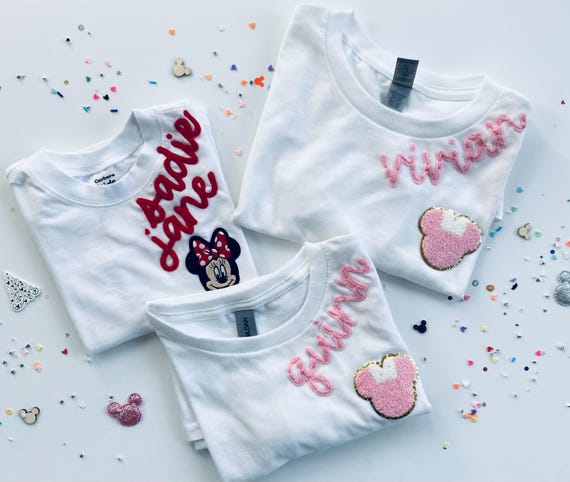 Family Disney Shirts - Personalized Disney Embroidered T-Shirt – Minnie Mouse, Mickey Mouse, Matching Family - Disneyland Vacation