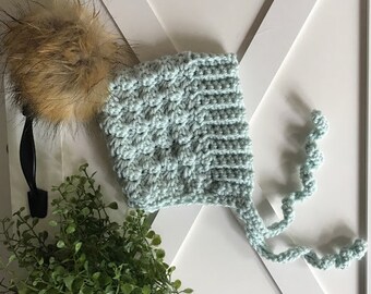 Baby Bonnet - Ocean Blue Violet Bonnet - Newborn Bonnet